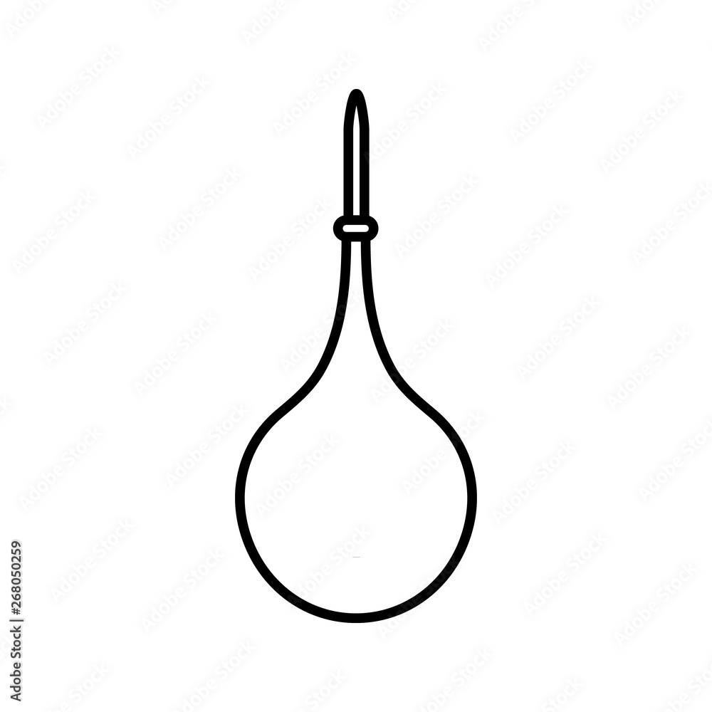A large round medical rubber pear, an enema for cleansing the bowels and curing diseases, a simple black and white icon on a white background. Vector illustration A large round medical rubber pear, an enema for cleansing the bowels and curing diseases, a simple black and white icon on a white background. Vector illustration