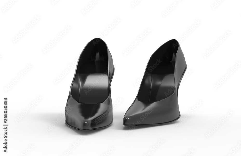 Black Woman Shoes 3D Rendering Black Woman Shoes 3D Rendering