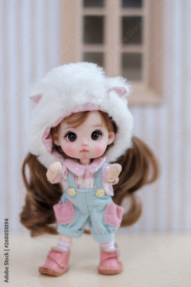 Fototapeta premium Handmade cute baby toy doll