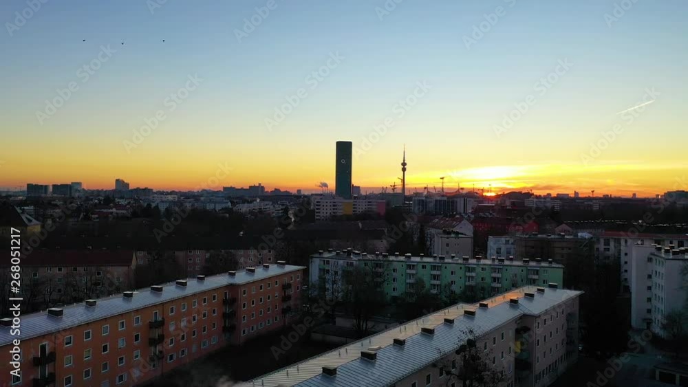 Munich skyline aerial view of tv tower from above germany bavaria. Munich skyline aerial view of tv tower from above germany bavaria.