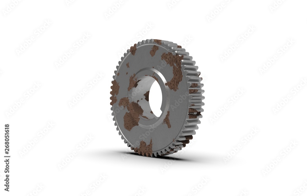 Metal Gear isolated on White 3D Rendering Metal Gear isolated on White 3D Rendering