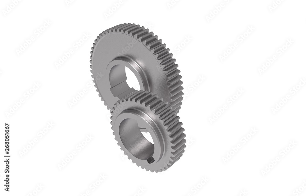 Metal Gear isolated on White 3D Rendering Metal Gear isolated on White 3D Rendering