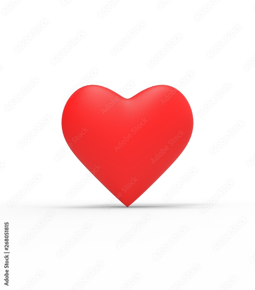 Red Love Heart 3D Rendering