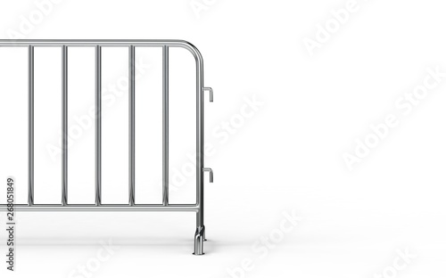 Wallpaper Mural Metal Barrier isolated on White 3D Rendering Torontodigital.ca