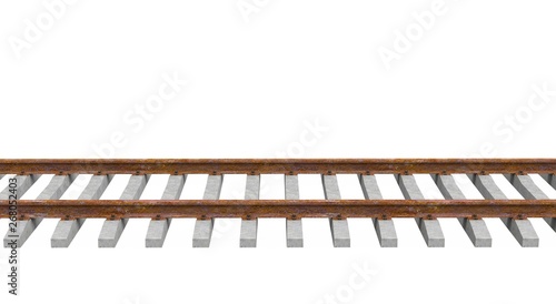 Train Tracks isolated 3D Rendering