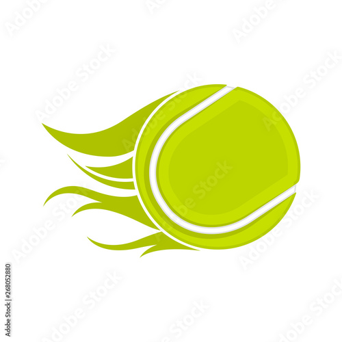 Isolated tennis ball with a fire effect - Vector
