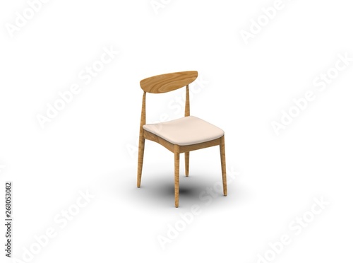 Chair on isolated white 3D Rendering