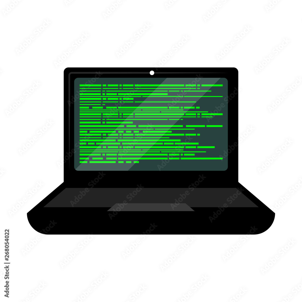Programming code on a laptop screen - Vector Programming code on a laptop screen - Vector