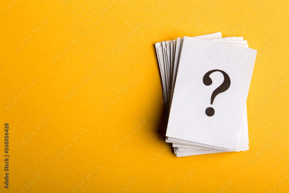 Question mark heap with copy space for confusion question or solution concept Question mark heap with copy space for confusion question or solution concept