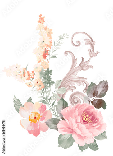 Wallpaper Mural Gentle watercolor floral pattern,It's perfect for greeting cards,wedding invitation, wedding design Torontodigital.ca