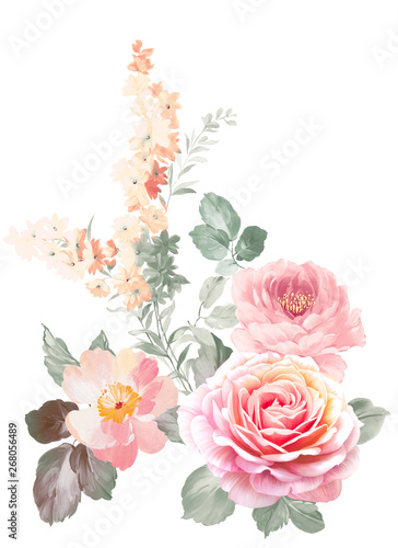 Gentle watercolor floral pattern It s perfect for greeting cards wedding invitation  wedding design