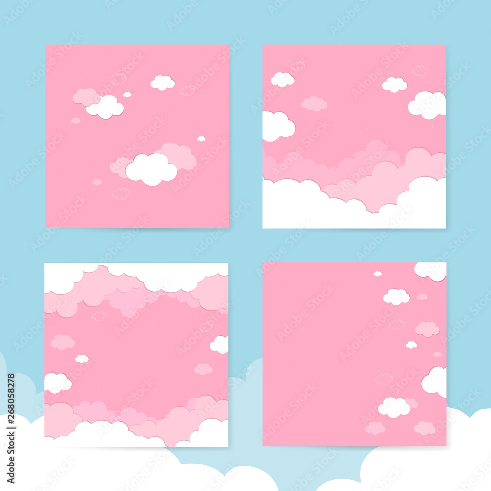 Cloudy pink sky backgrounds