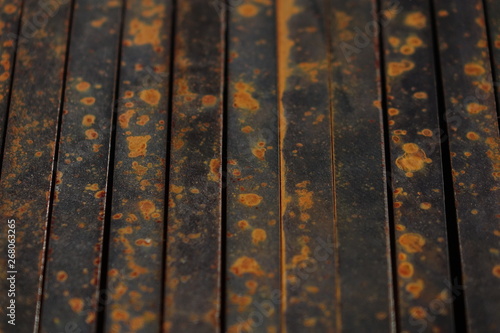Rusty on metal steel rod.