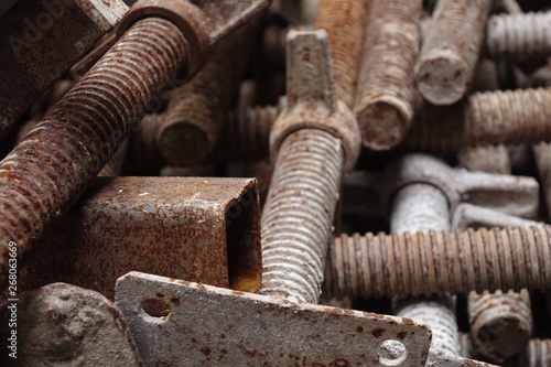 Rusty big spiral steel pipe. © porproduction