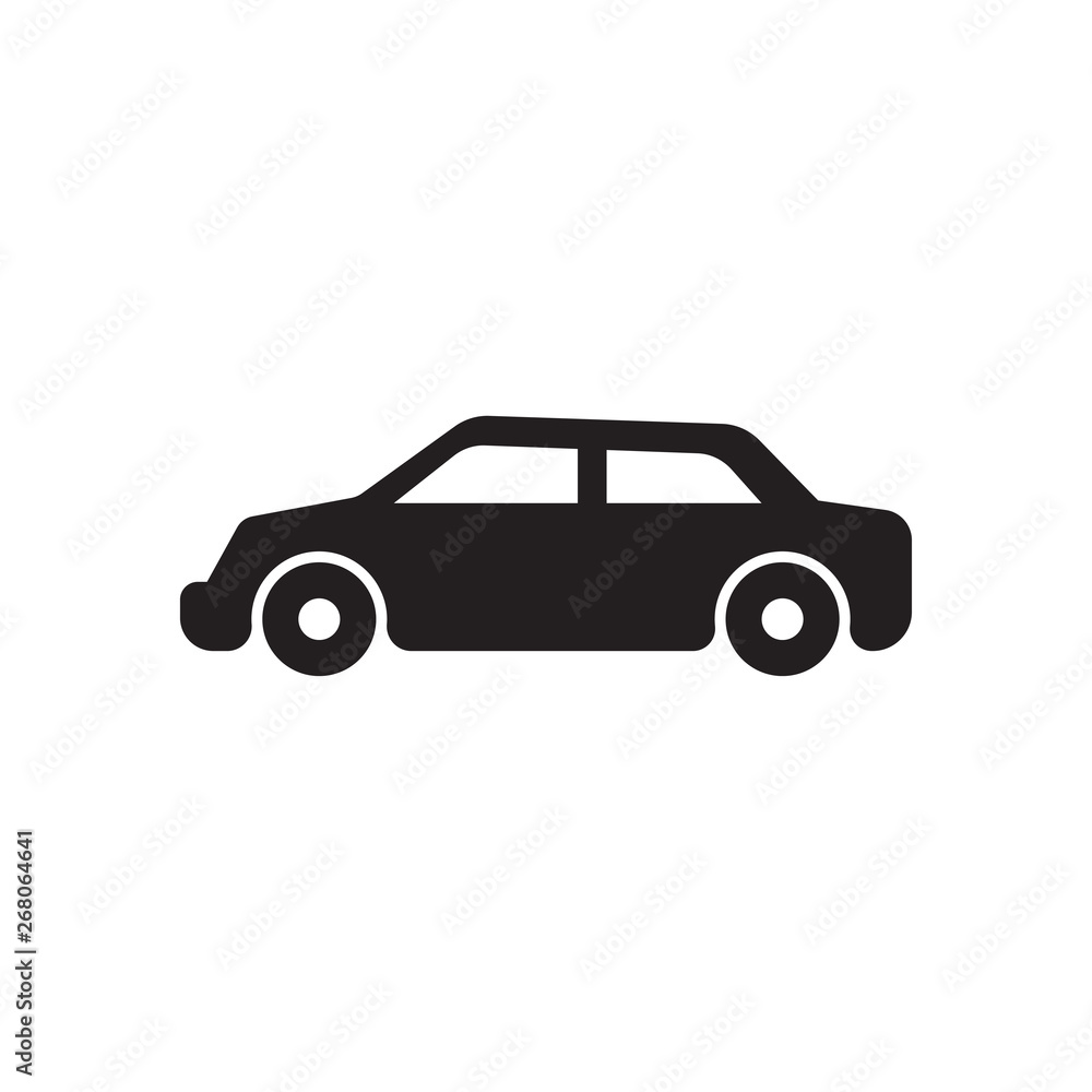 Car monochrome icon. black car icon vector