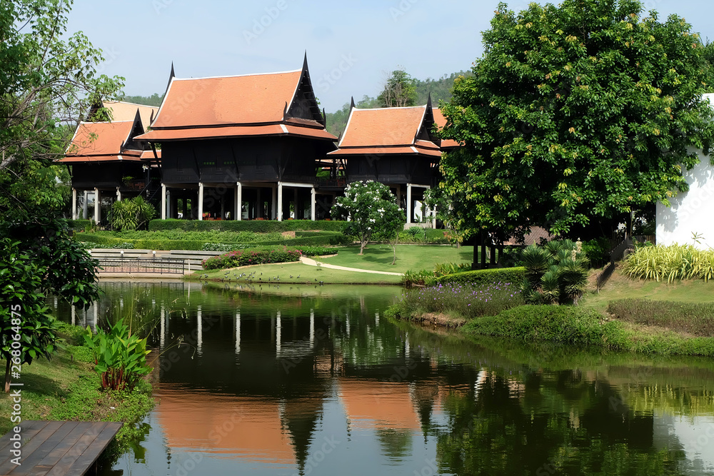 chinese pavilion in park