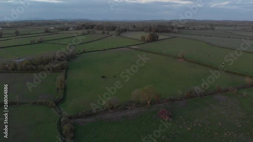 Flying over the green Irish countryside photo