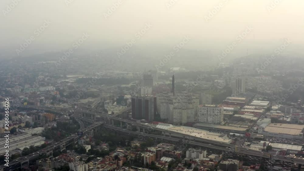 Aerial shot of pollution in Mexico City Aerial shot of pollution in Mexico City