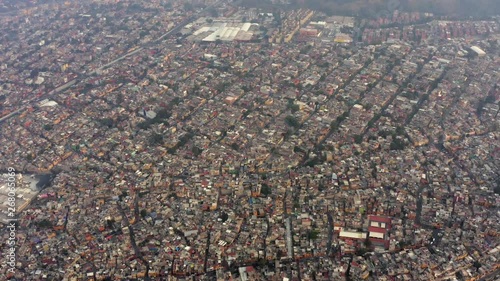 Aerial shot of a dense urban settlement in Mexico City photo