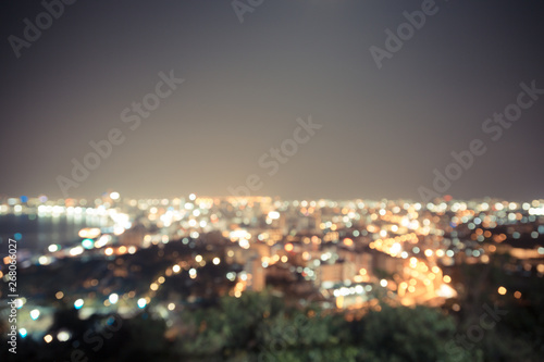 Vintage Blurred of bokeh city at night