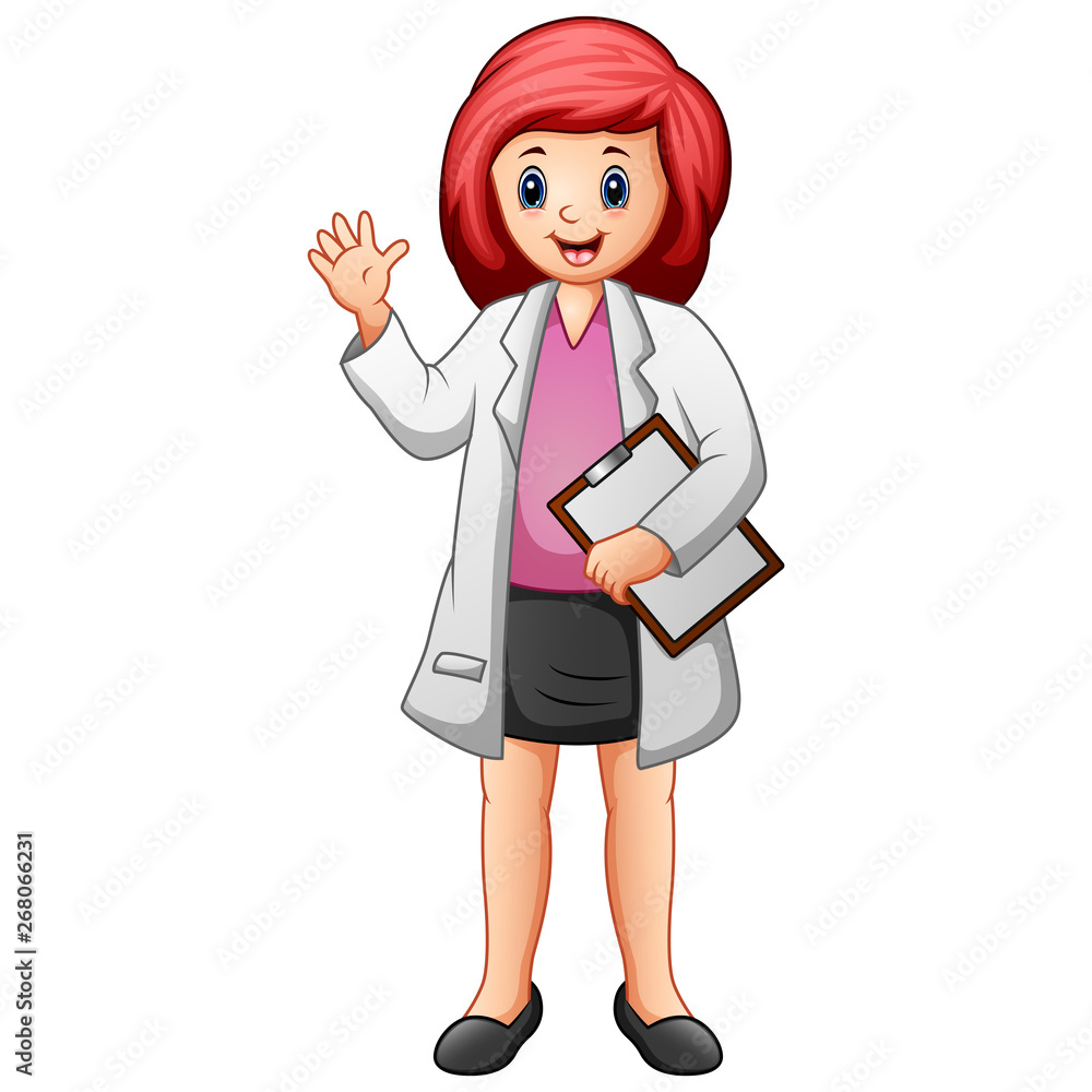 Women scientist in lab coats on white background Women scientist in lab coats on white background