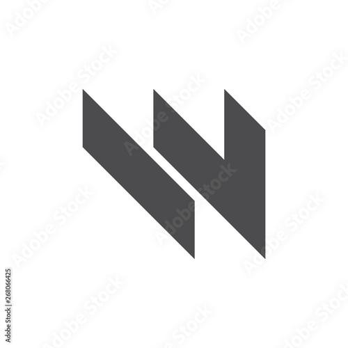 letter w geometric line logo vector
