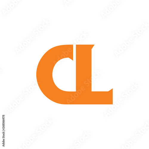 letter cl simple linked logo vector
