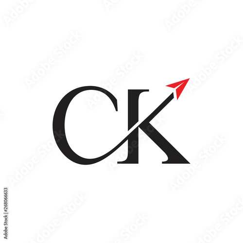 letter ck motion arrow logo vector