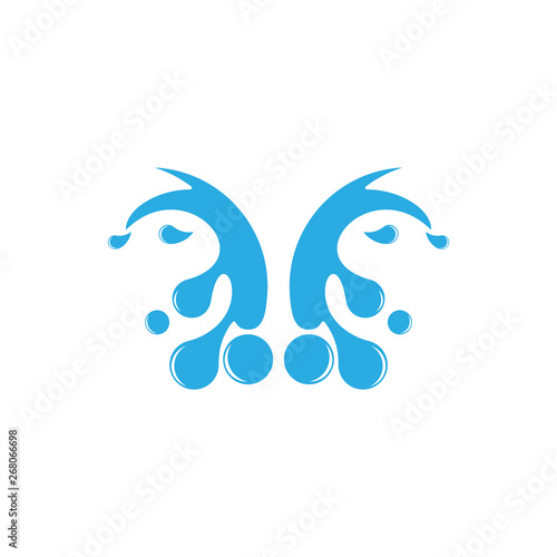 Fototapeta Naklejka Na Ścianę i Meble -  letter v motion water splash symbol logo vector