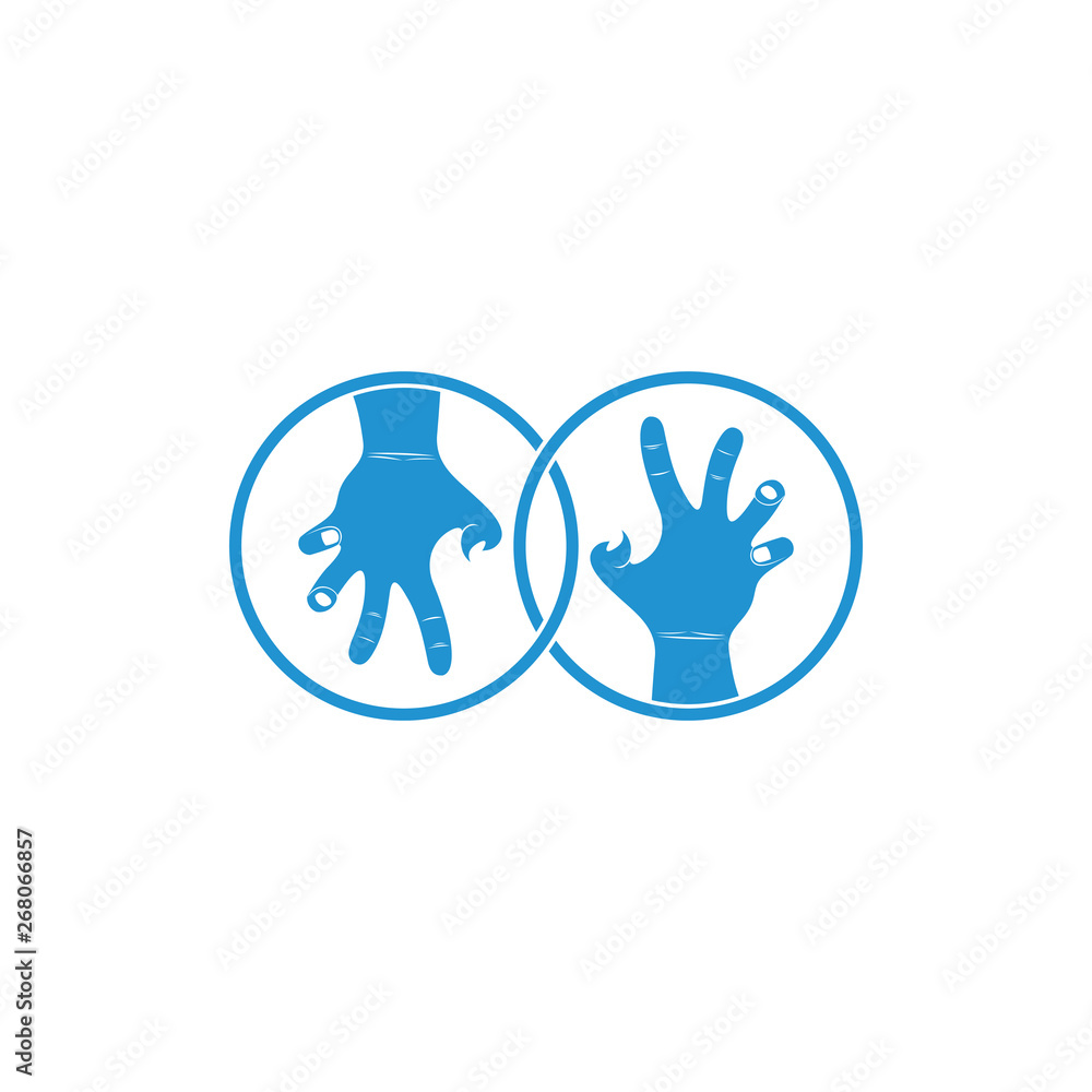 linked grunge violence scary hand symbol decoration vector linked grunge violence scary hand symbol decoration vector