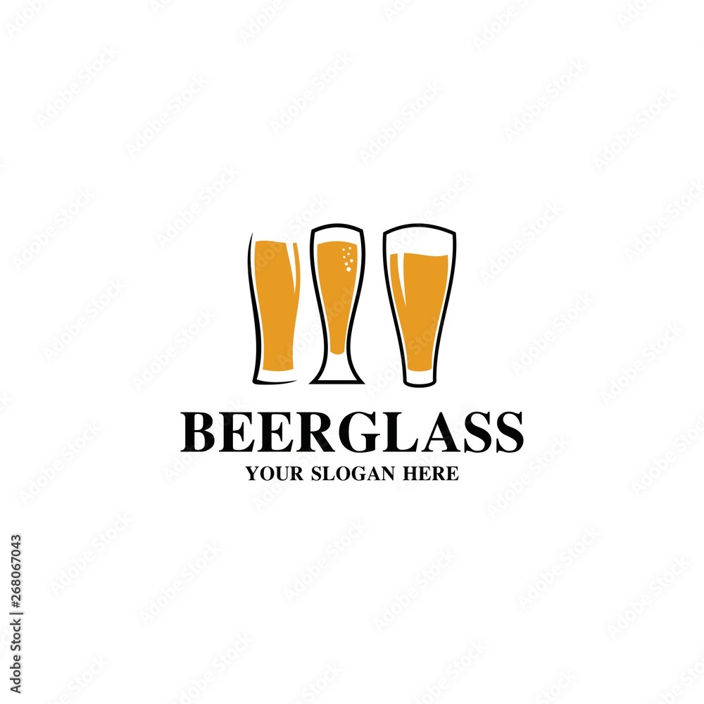 beer glass logo template design beer glass logo template design