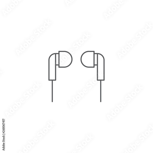 in ear headphones vector icon concept, isolated on white background