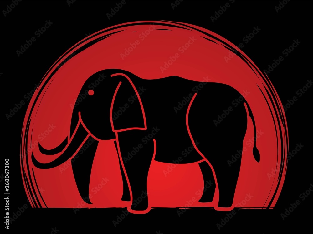 Fototapeta premium Elephant cartoon graphic vector.