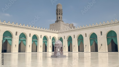 the courtyard of the al-hakim mosque in cairo photo