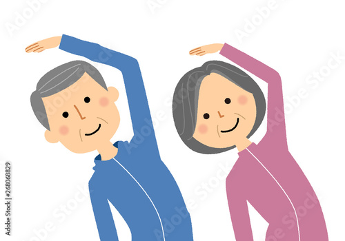 シニアカップル　ストレッチ