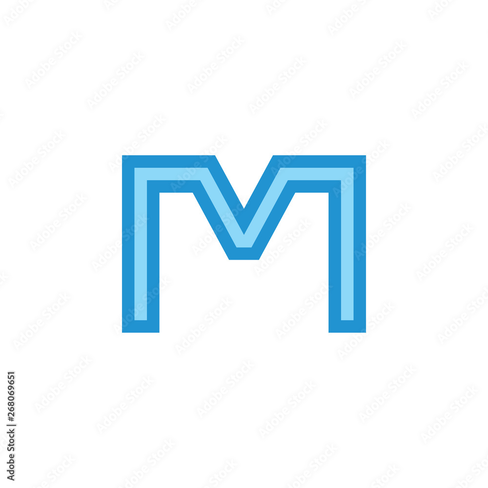 letter m stripes geometric logo vector letter m stripes geometric logo vector