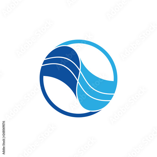 linked stripes circle logo vector