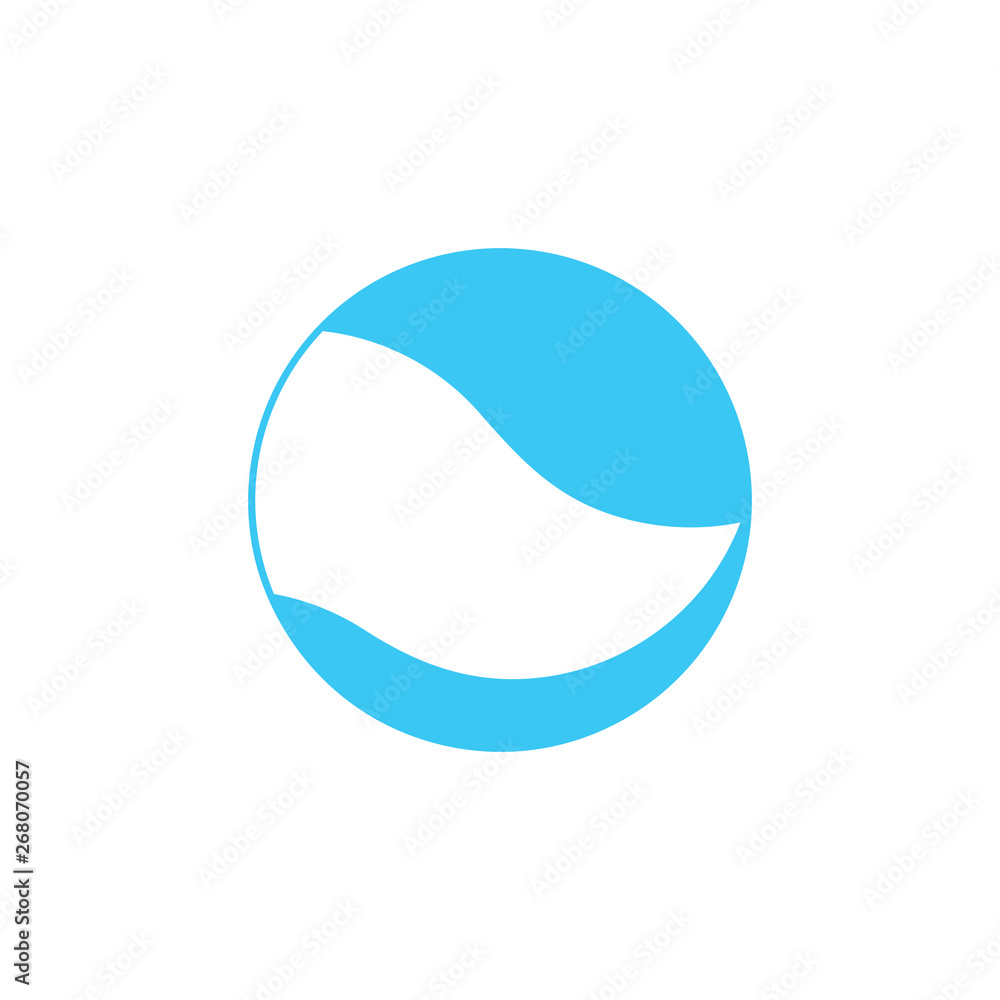simple curves wavy circle geometric logo vector