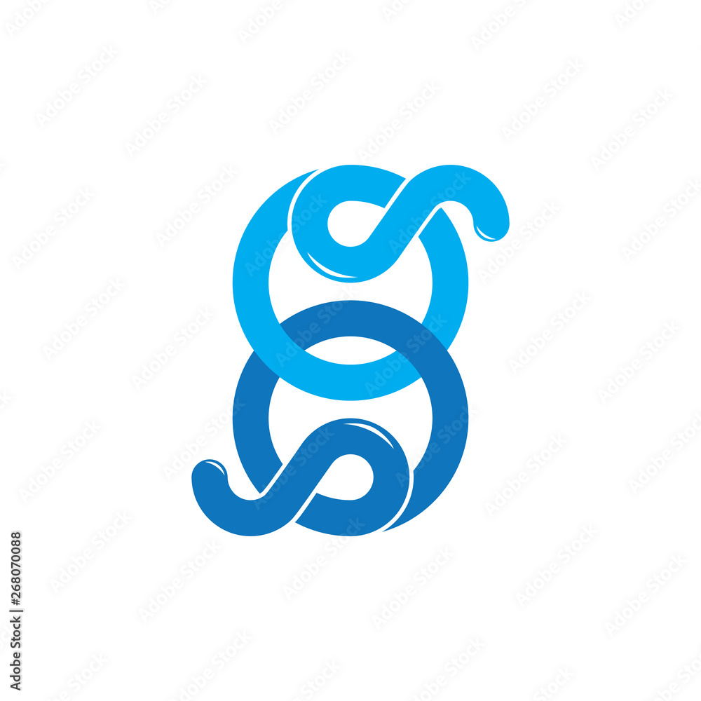 linked circle loop overlapping line logo vector linked circle loop overlapping line logo vector