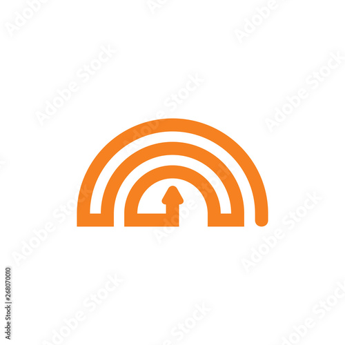 abstract curves geometric line arrow up simple logo vector