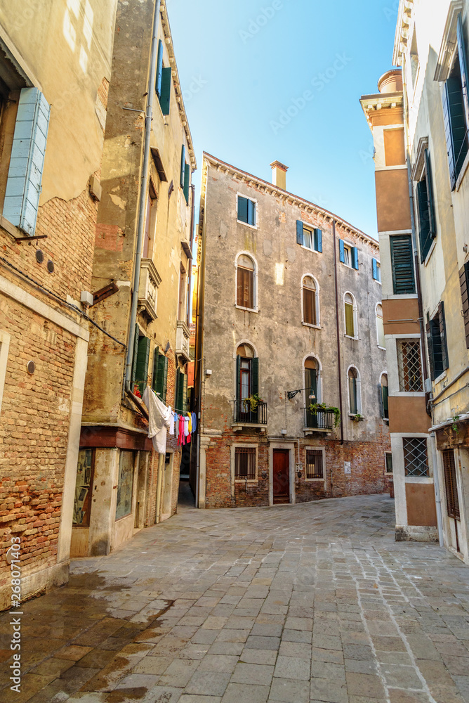 Narrow street in Venice. Italy