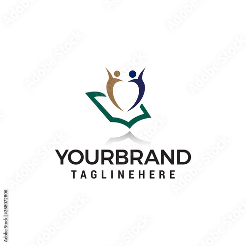 school education logo design concept template vector