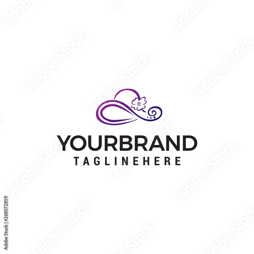 women hat logo design concept template vector