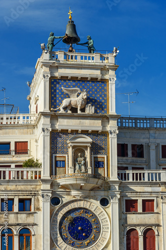 St Mark's Clock tower or Torre dell'Orologio in Piazza San Marco. Venice. Italy photo