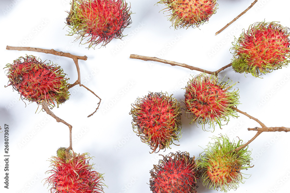 Rambutan fruit on white background Rambutan fruit on white background