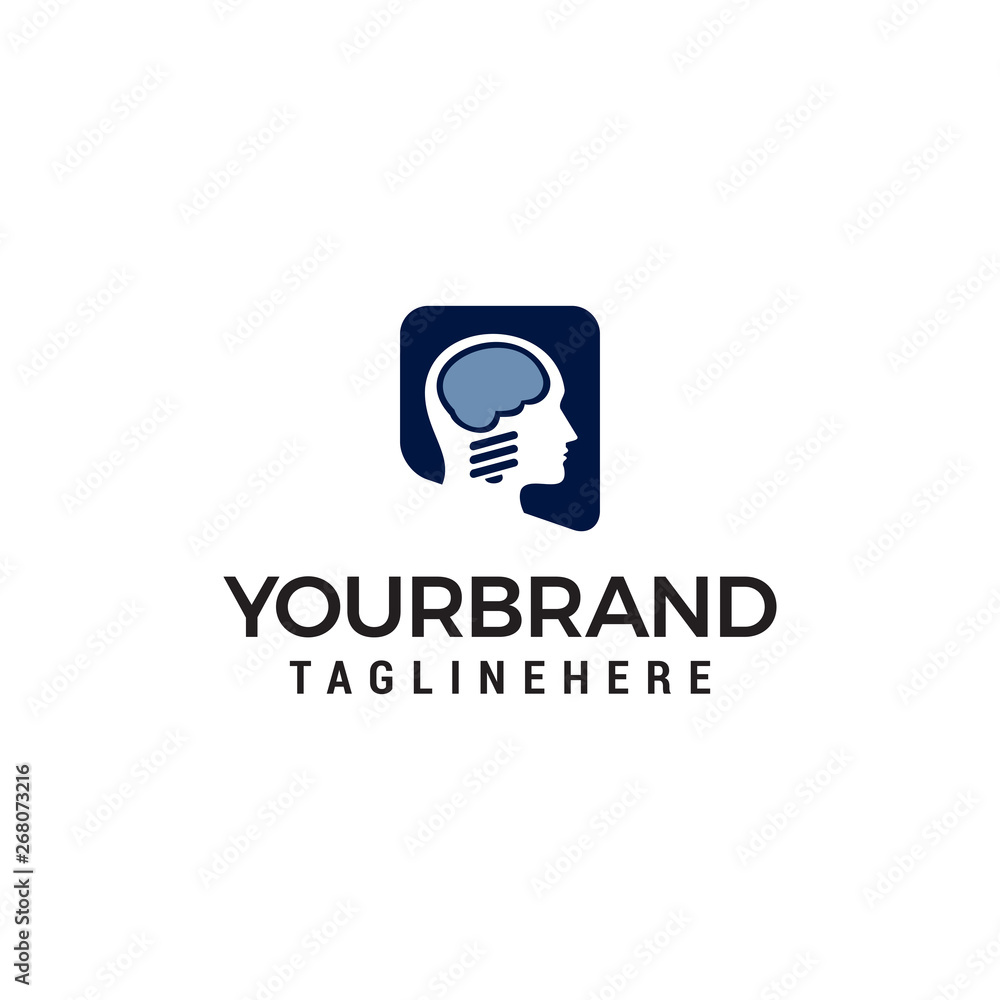 brain head logo design concept template vector brain head logo design concept template vector