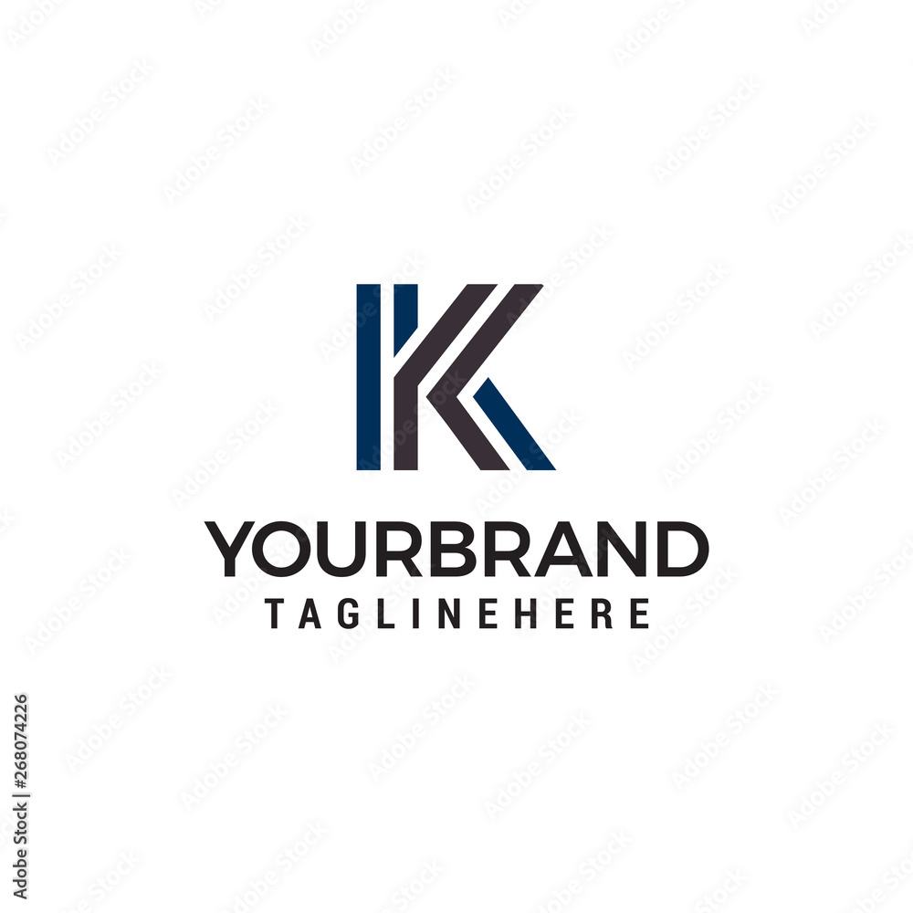 letter k tecnology logo design concept template vector
