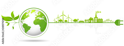 Ecology concept and Environmental ,Banner design elements for sustainable energy development, Vector illustration