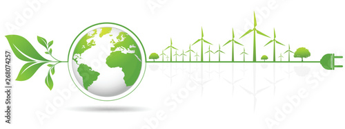 Ecology concept and Environmental ,Banner design elements for sustainable energy development, Vector illustration