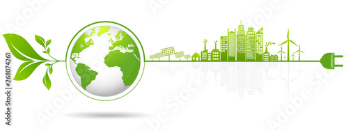 Ecology concept and Environmental ,Banner design elements for sustainable energy development, Vector illustration